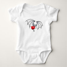 Bodysuit pour bébé de coeur Batty
