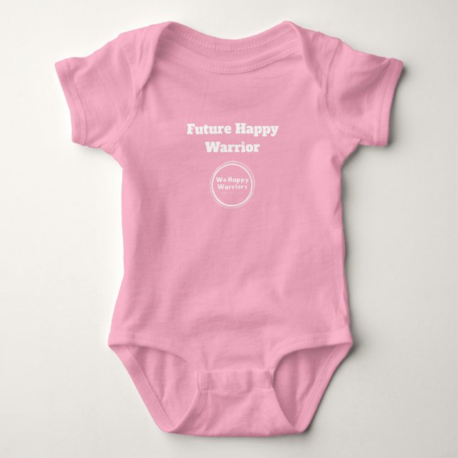 Body Bodysuit pour bébé de futur joyeux guerrier - rose (Devant)