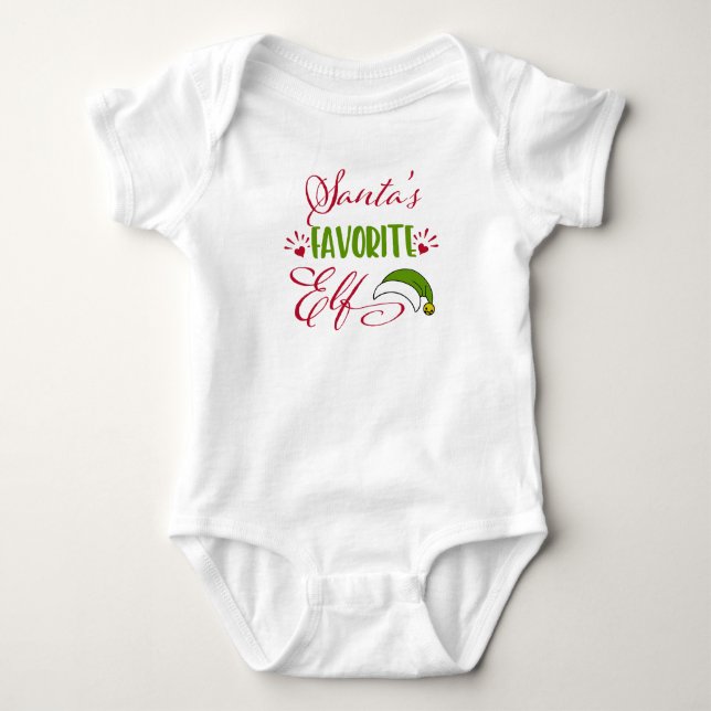 Body Bodysuit pour bébé Elf favori père Noël (Devant)