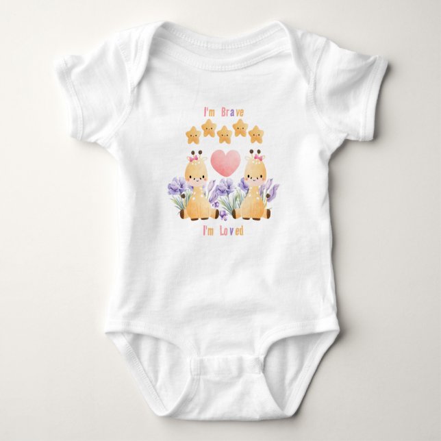 Body Bodysuit pour bébé en Giraffe Cute | Je suis coura (Devant)