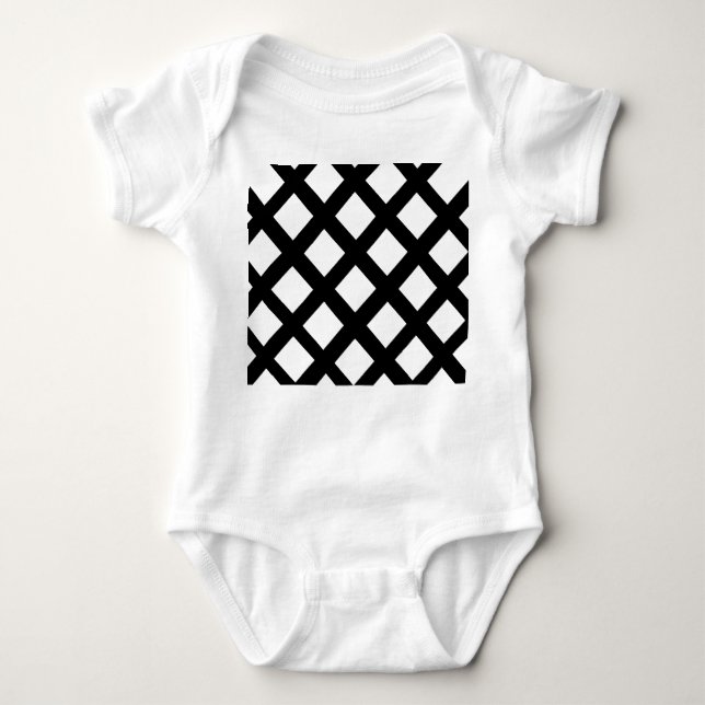 Body Bodysuit pour bébé en treillis (crème et noir) (Devant)