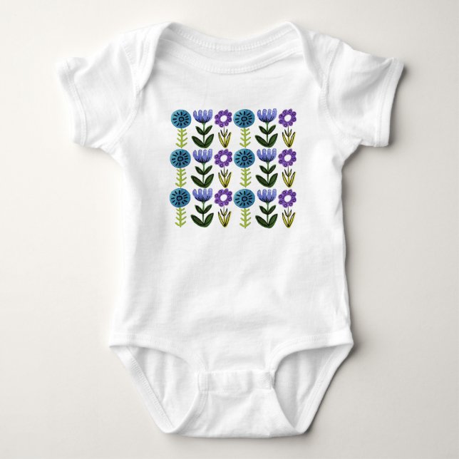 Body Bodysuit pour bébé imprimé à fleurs (Devant)