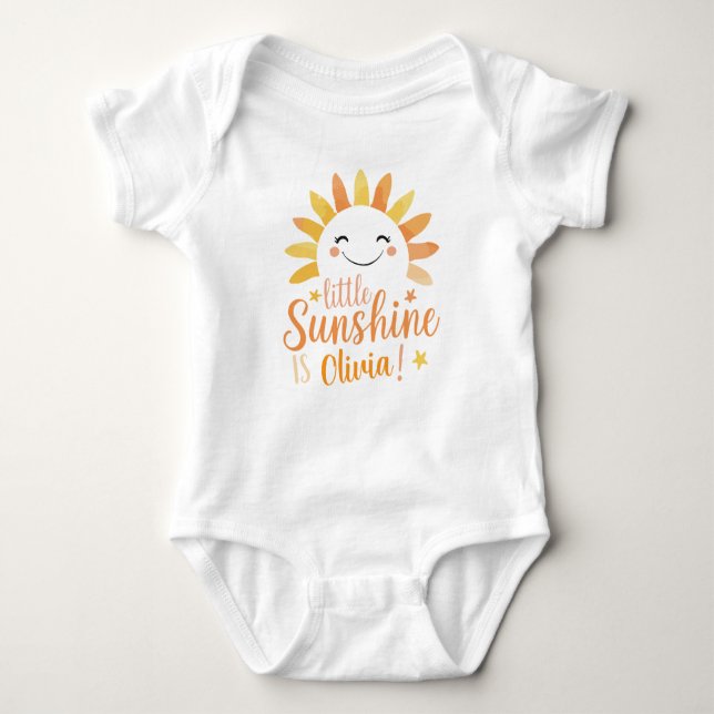 Body Bodysuit pour bébé personnalisé "Little Sunshine" (Devant)