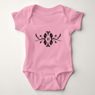 Body Bodysuit pour bébé rose avec Élégant Monogramme po