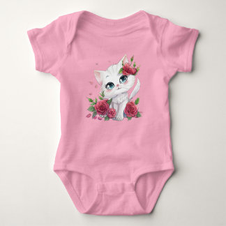 Body Bodysuit pour bébé rose - Cartoon de chat mignon a