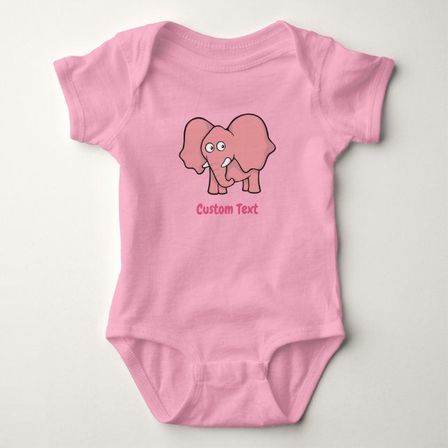 Body Bodysuit pour bébé rose éléphant (Devant)