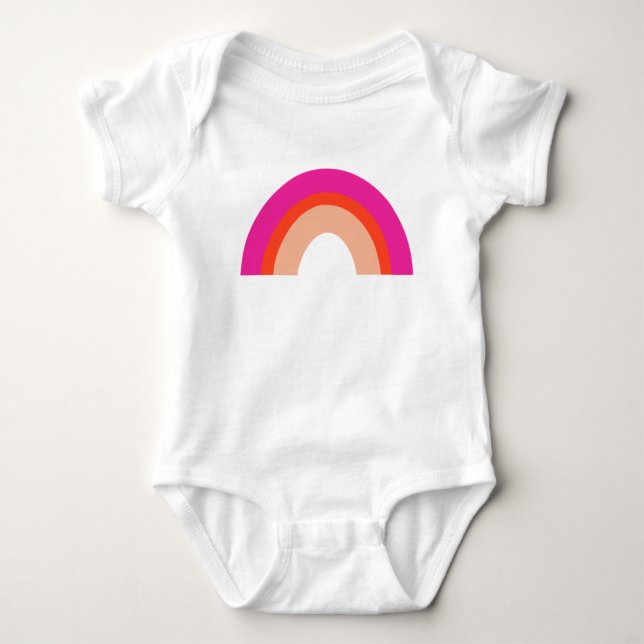 Body Bodysuit pour bébé rose et arc-en-ciel orange (Devant)