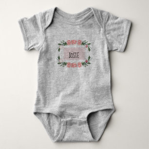 Body Bodysuit Rose personnalisé bébé fille