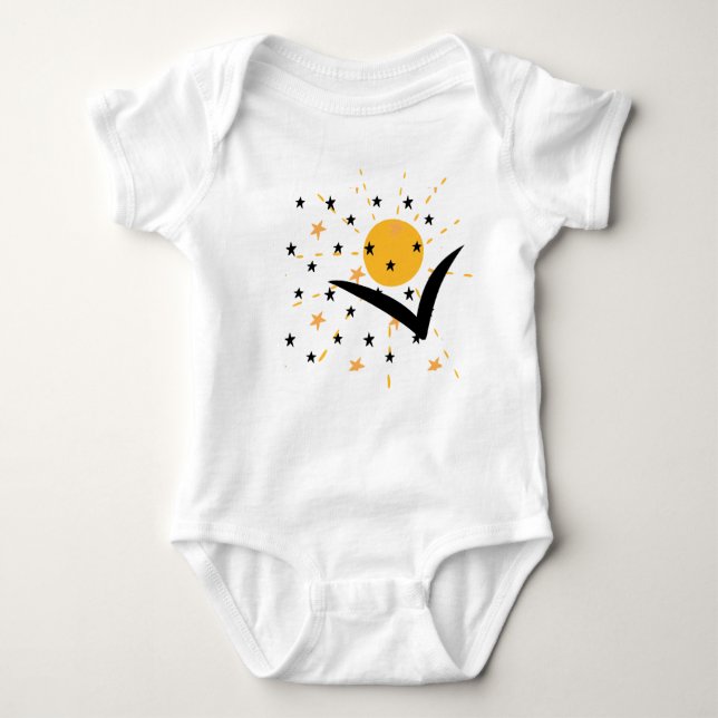 Body Boho Abstrait Motif Sunshine Stars Noir Jaune (Devant)