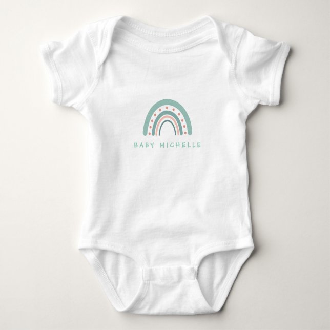 Body Boho Aquarelle Arc-en-Ciel Personnalisé (Devant)