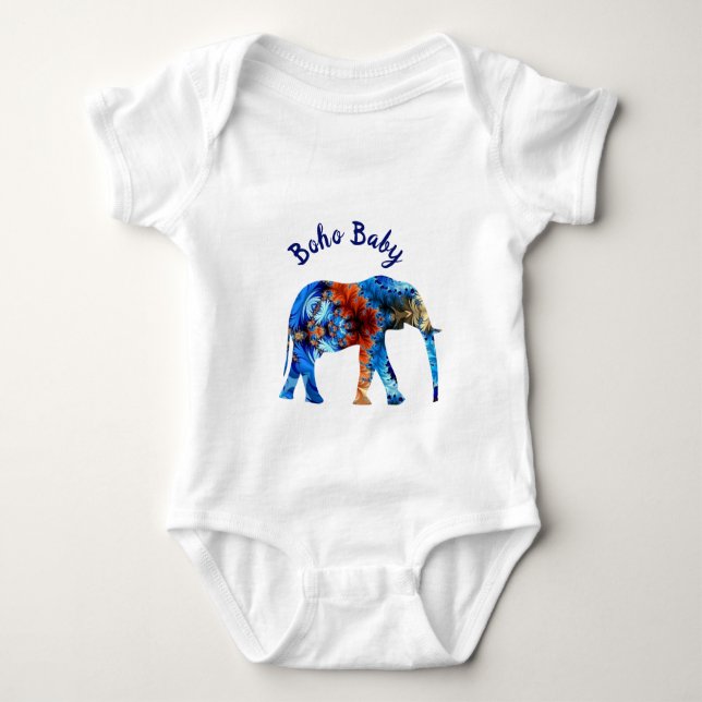 Body Boho Baby Elephant cravate brillante enfants (Devant)