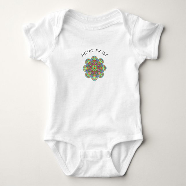 Body Boho Baby Flower Mandala One Piece Bodysuit (Devant)