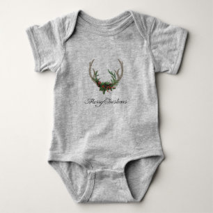 Body Boho Deer Antlers Floral de Noël rouge rustique