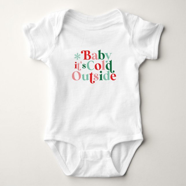 Body Boho Police Moderne Bébé Il Fait Froid Dehors Noël (Devant)