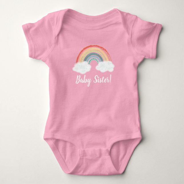 Body Boho Rainbow Baby shower Baby Sister (Devant)