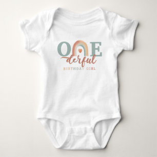 Body Boho Rainbow Onederful Birthday Girl Baby Bodysuit