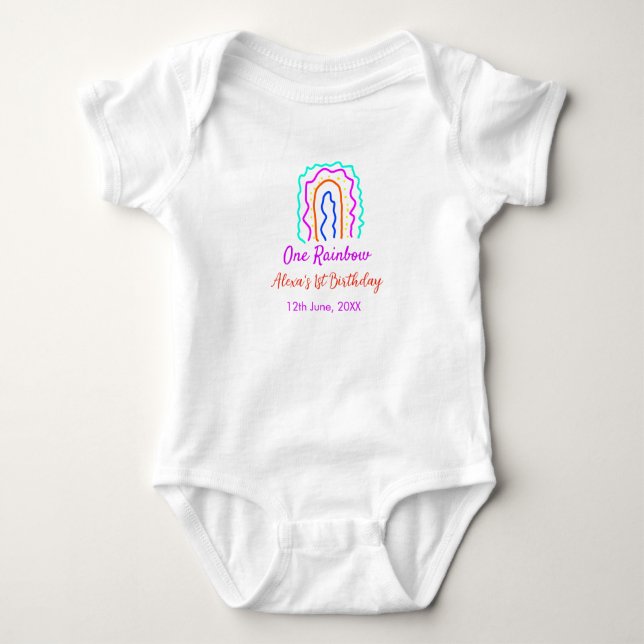 Body Boho Rainbow un anniversaire enfants brillant rétr (Devant)