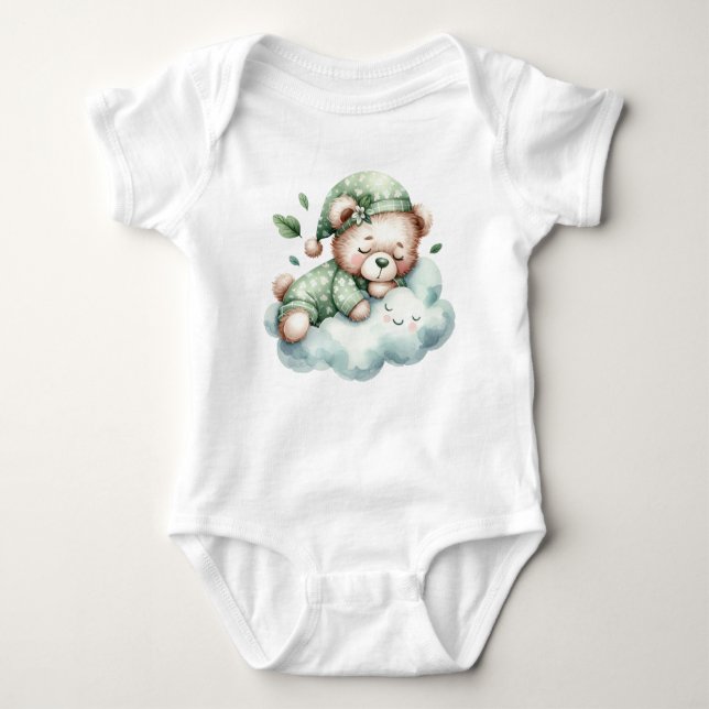 Body Boho Vert Sleeping Teddy Ours Mignonne Élégant (Devant)