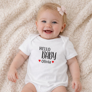 Body Bonjour Bébé Olivia Cœurs Rouges