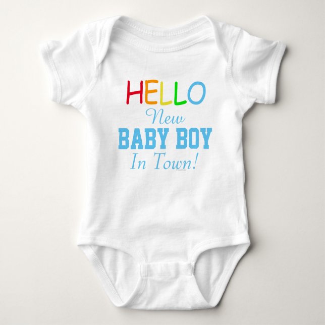 Body Bonjour Nouveau Baby Boy En Ville Baby Shirt (Devant)