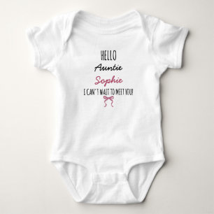 Body Bonjour Tante Custom Name Coquette Nœud