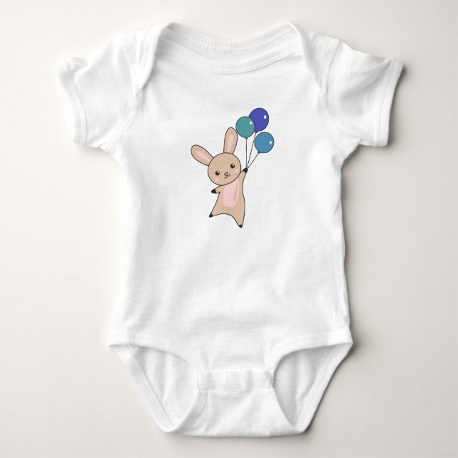 Body Bonnet mouches Ballons au-dessus de mignons animau (Devant)