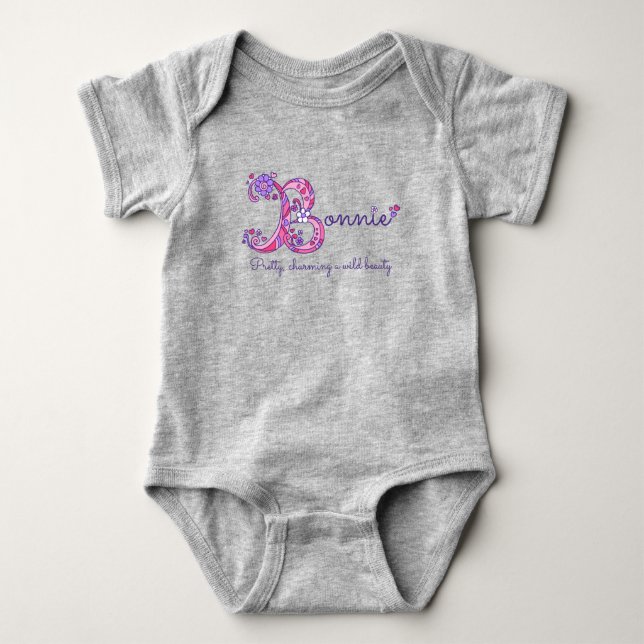 Body Bonnie Girls nom et sens Chemise B monogramme (Devant)