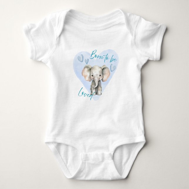 Body Born to Be Loved – Cute Elephant Baby Bodysuit (Devant)
