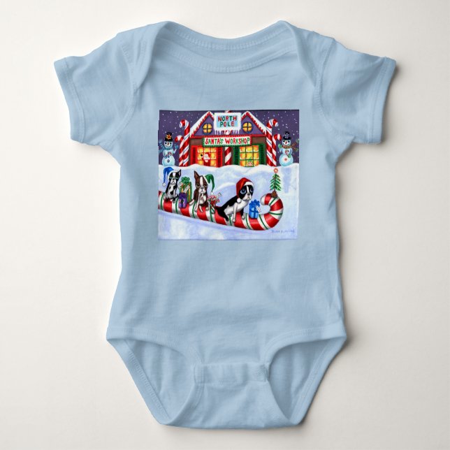 Body Boston Terriers Sucre de canne Père Noël Christmas (Devant)