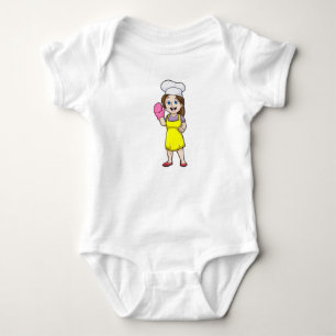 Body Boulanger avec tablier de cuisine et gants de four