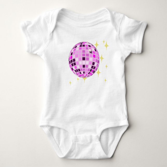 Body Boule Disco Moderne Rose violet Rétro (Devant)