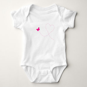 Body Bouteille de bébé volante papillon rose