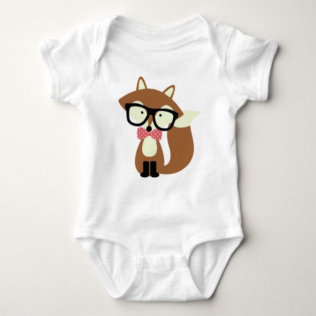 Body Bow Cravate et lunettes Hipster Renard Brown (Devant)
