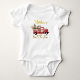 Body Boy First Christmas Red Truck Baby Bodysuit