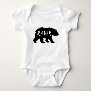 Body Braguette en silhouette de l'ours noir et blanc