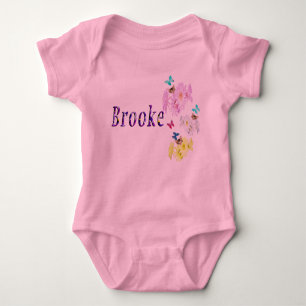 Body Brooke Florale Violet Nom Logo, Bodysuit bébé