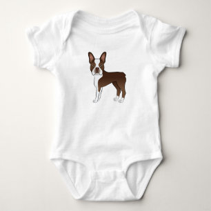 Body Brown Boston Terrier Adorable dessin de chien de d