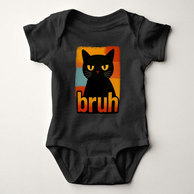 Body Bruh Black Cat Funny Retro Vintage Meme (Devant)