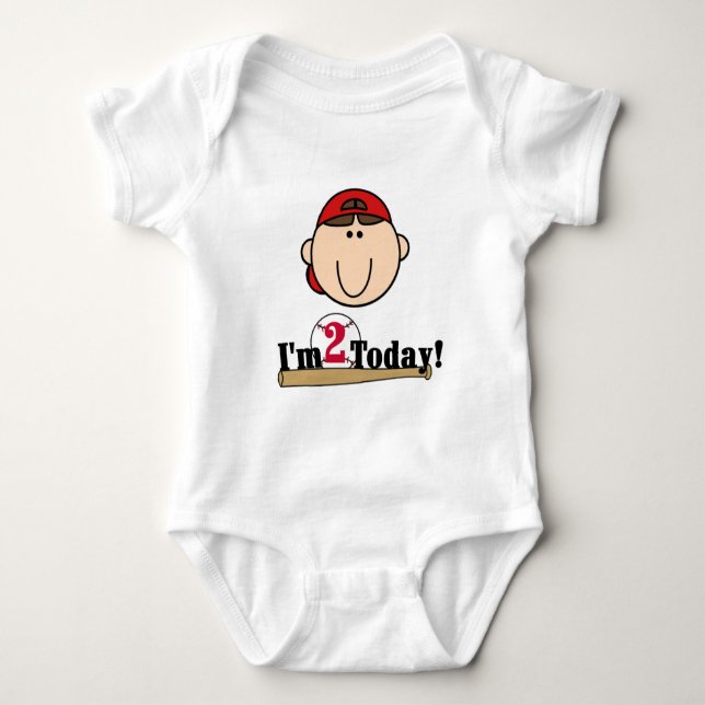 Body Brunette Boy Baseball 2e anniversaire (Devant)