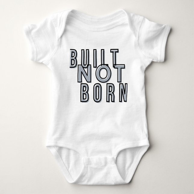 Body Built Not Born – Hustle & Discipline Text DT-Shirt (Devant)