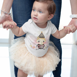 Body Bumble Bee mignonne avec Fleurs et Casquette Brown