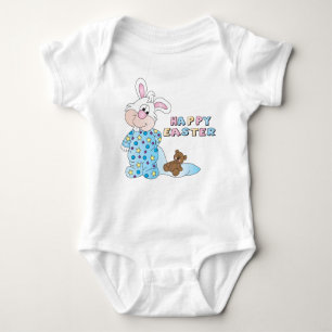 Body Bunny avec son ours en peluche et sa couverture