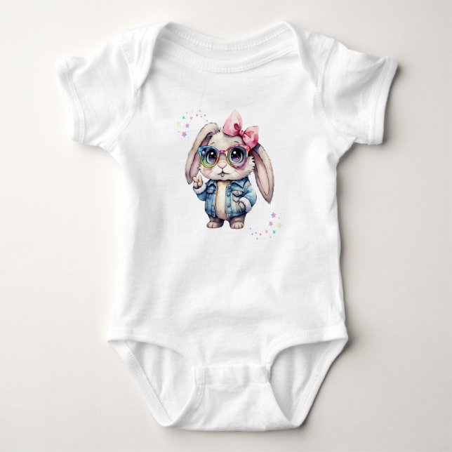 Body Bunny cool avec lunettes et Bow Pastel (Devant)