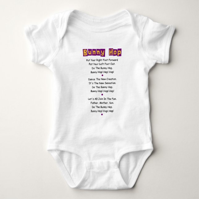 Body Bunny Hop paroles Baby T-shirt Bodysuit (Devant)