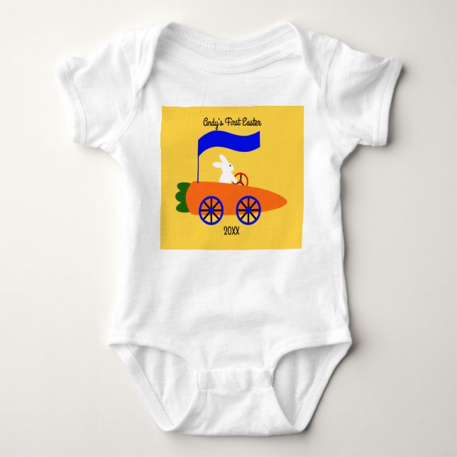 Body Bunny Riding Carotte Voiture #1 Bodysuit bébé (Devant)