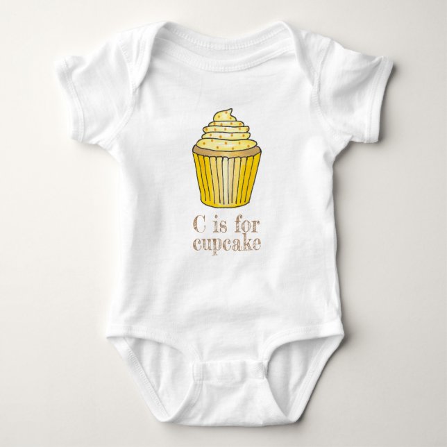 Body C est pour Cupcake Yellow Lemon Sprinkings Letter  (Devant)