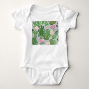 Body Cactus et fleurs, aquarelle peinture transparente.