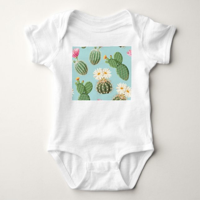 Body Cactus, fleurs roses : décor clair (Devant)