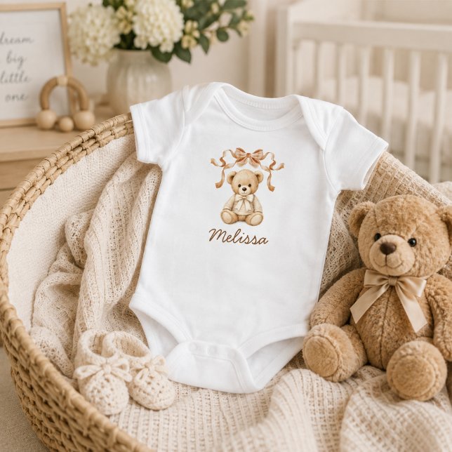 Body Cadeau de Baby Shower Ourson Mignon (Cute teddy bear baby shower gender neutral gift bodysuit)