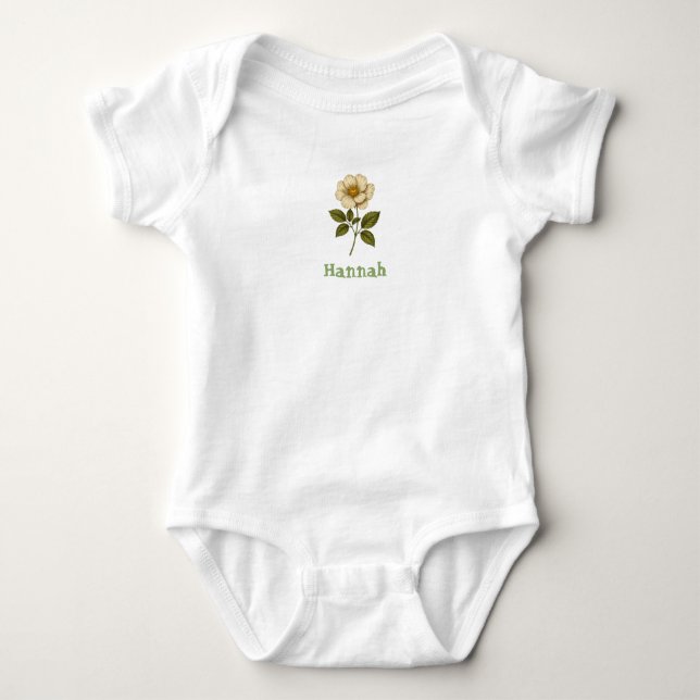 Body Cadeau de bébé fleur boho nom personnalisé (Devant)
